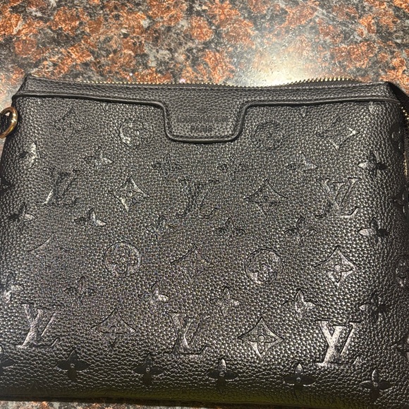 Louis Vuitton Textured Black Monogram Wristlet - Picture 1 of 6
